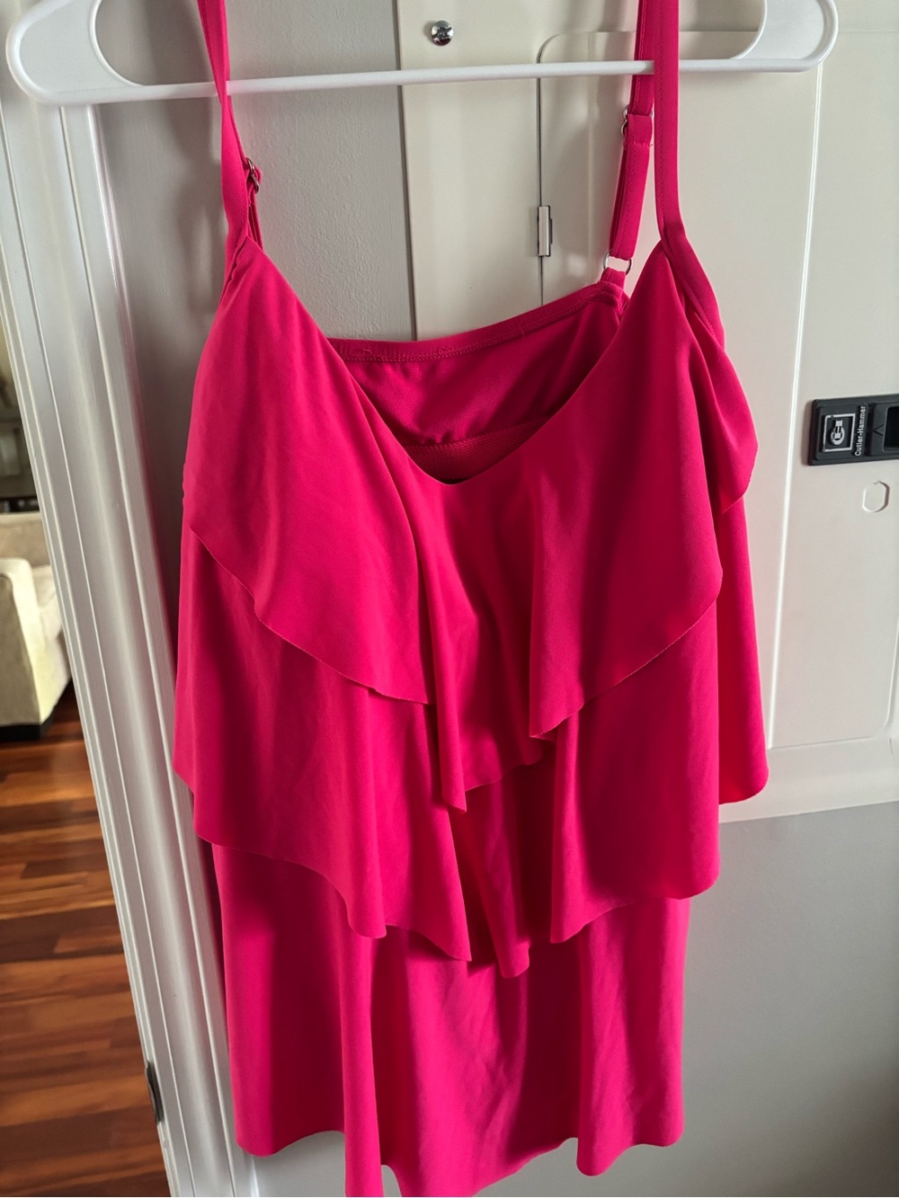 Hot Pink Ruffle Swim Tankini
